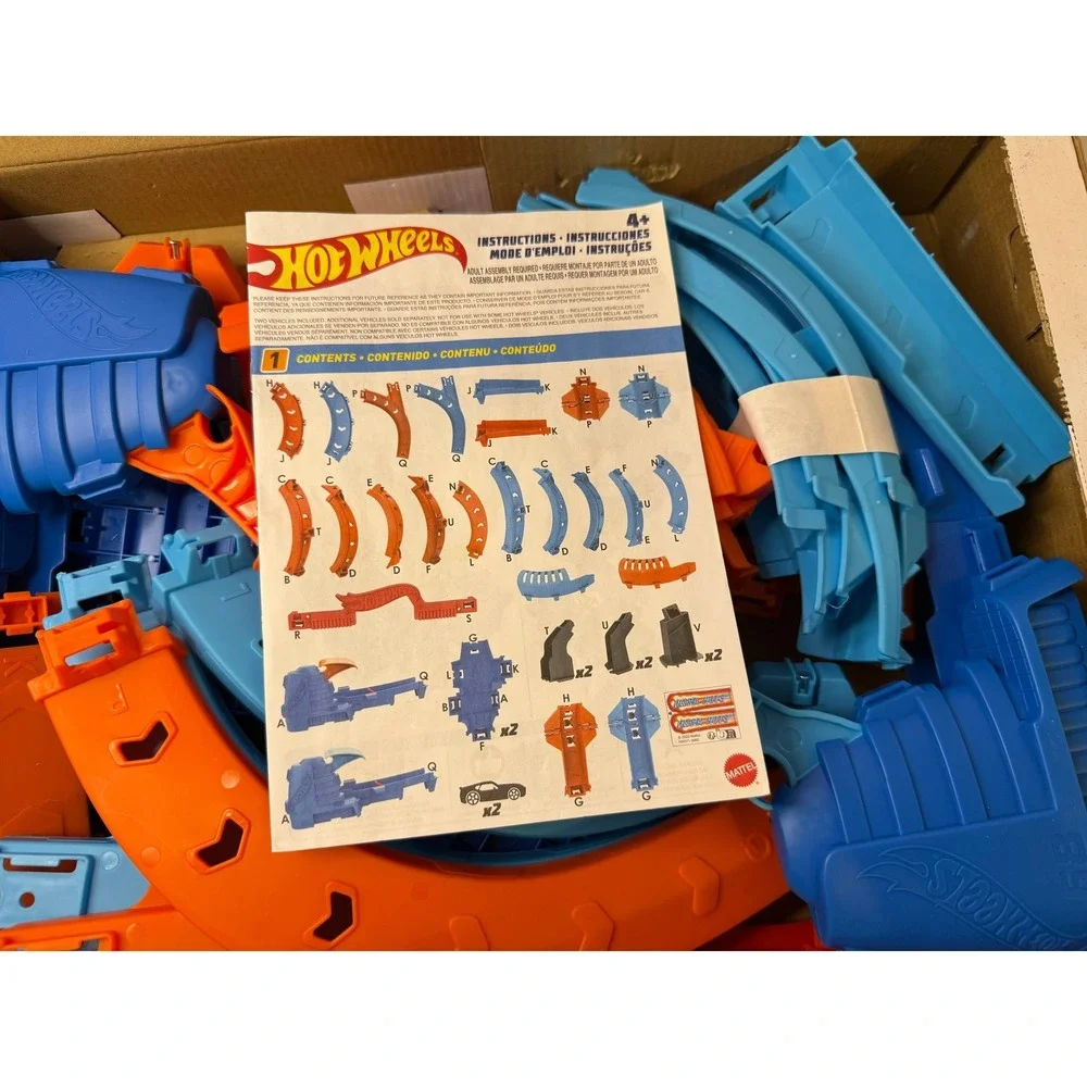 Hot Wheels Ultra Hots Blast Launch Face-Off Track Set Mattel Orange Blue Loop